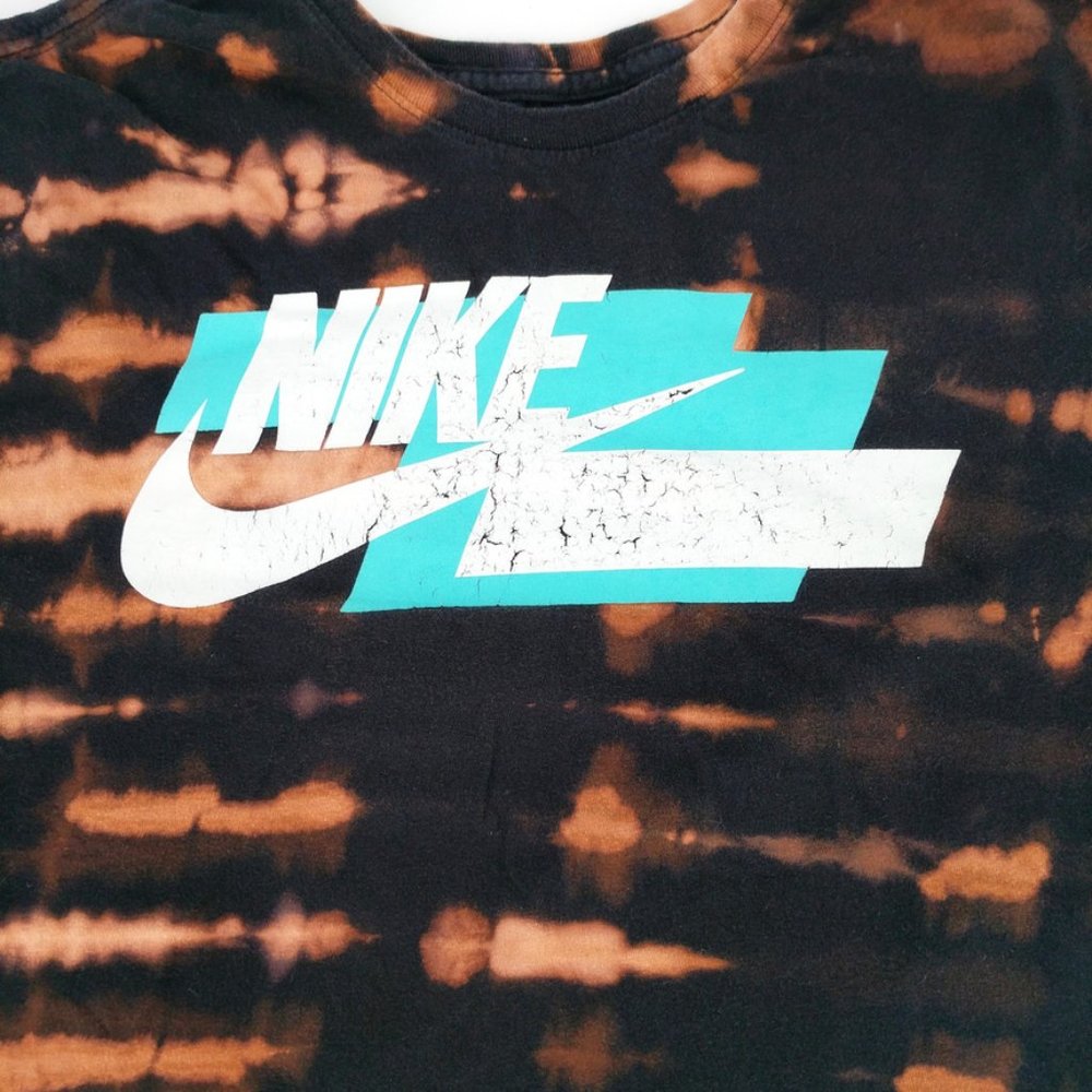 Nike Custom Dyed Retro Neon Box Graphic T-Shirt L - Picture 2 of 5